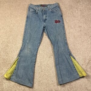 Vintage JNCO Girlie Stuff Juniors 11 Bootcut Flare Jeans Y2K Embroidered USA
